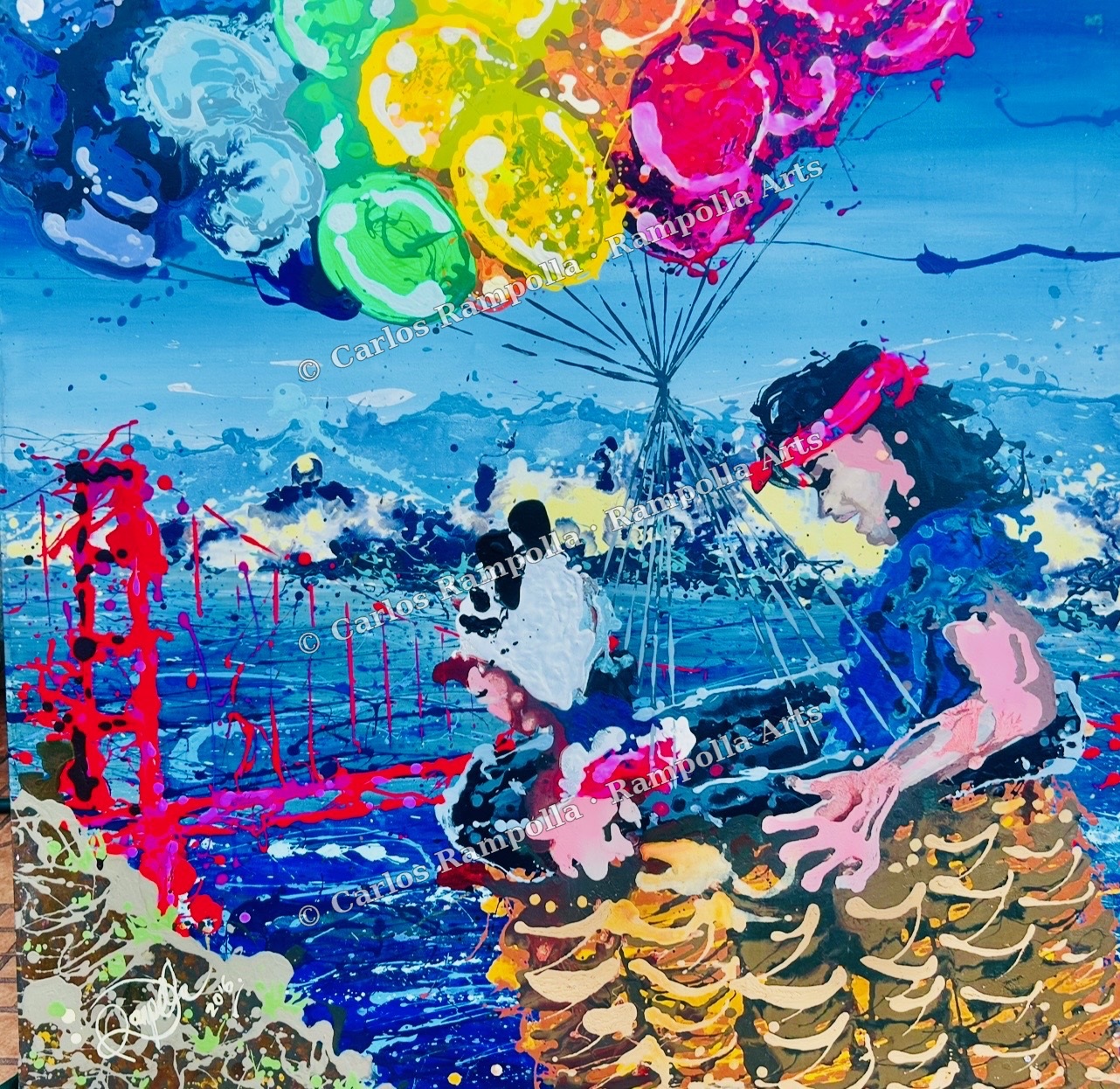Sisters Traveling SF in Hot Air Balloon by Carlos Rampolla