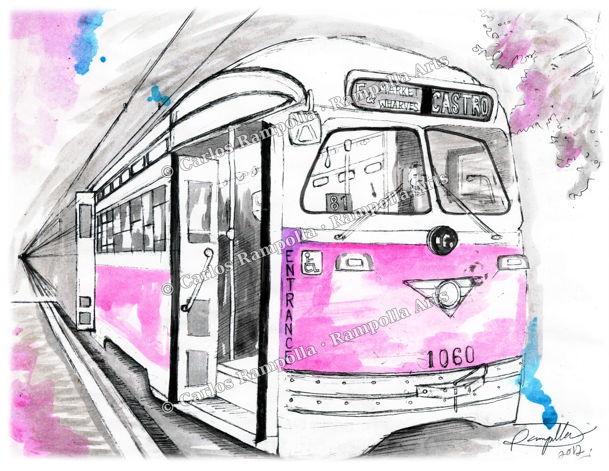 SF Historic Streetcar 1060 by Carlos Rampolla