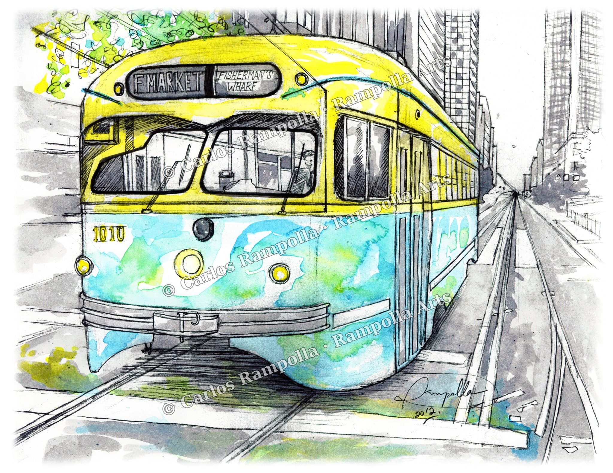 SF Historic Streetcar 1010 by Carlos Rampolla
