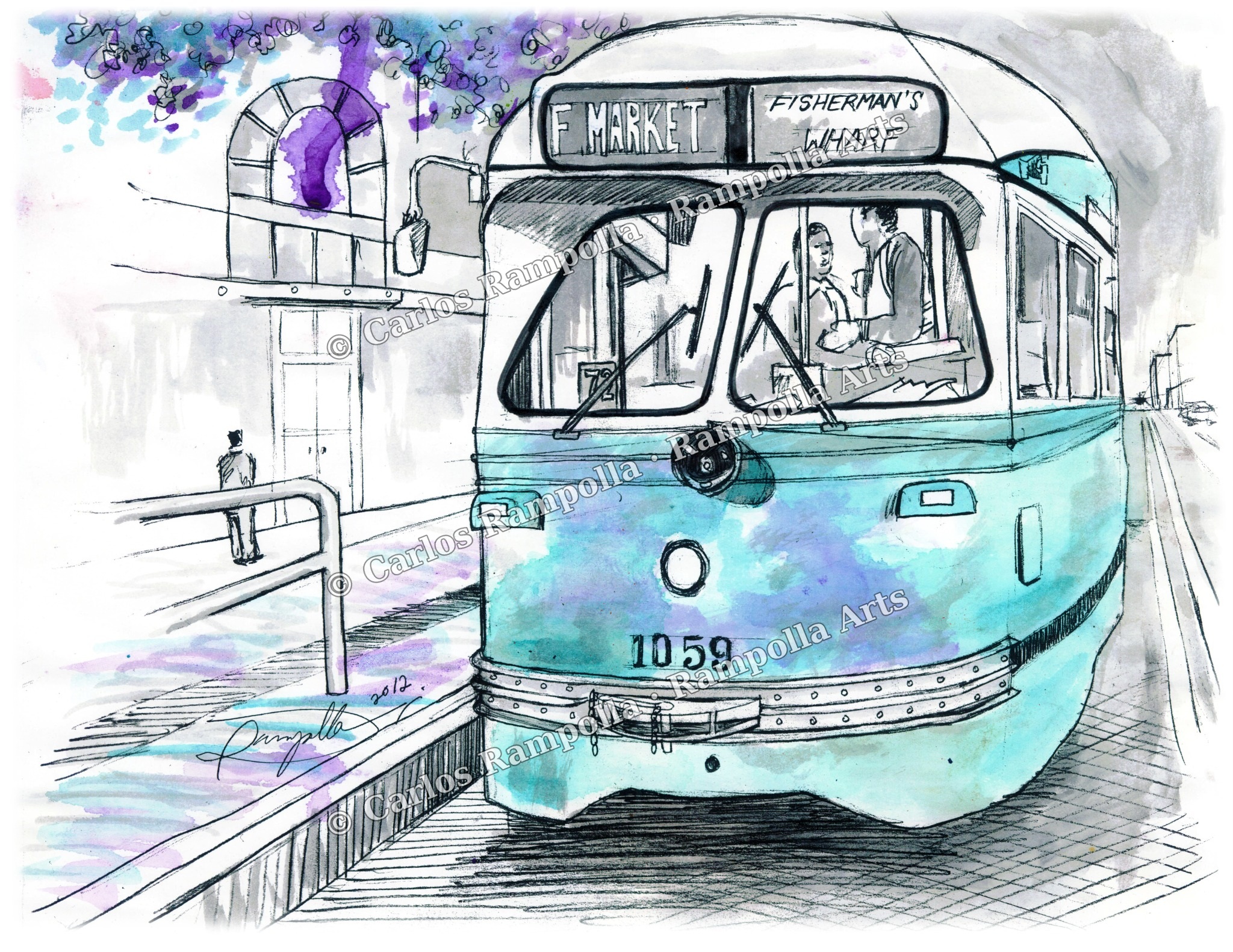 SF Historic Streetcar 1059 by Carlos Rampolla