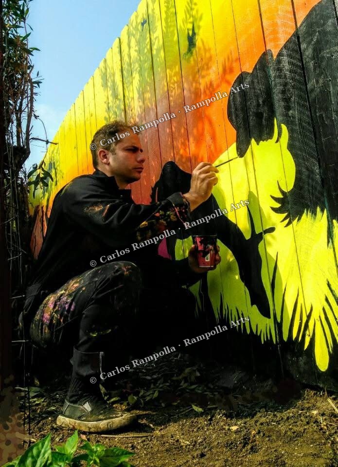 Fence Mural — In Progress by Carlos Rampolla