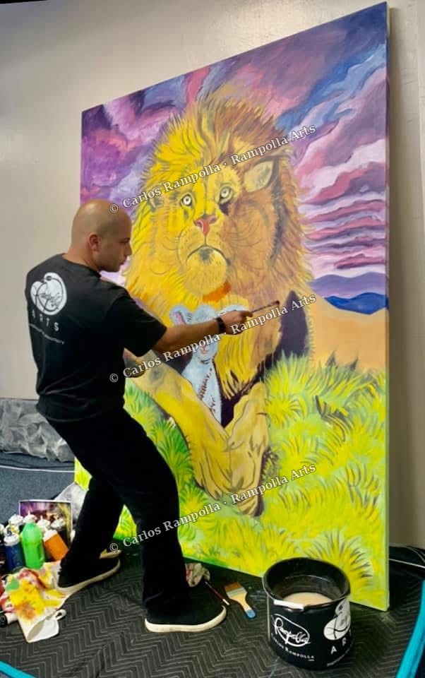Lion and Lamb — In Progress by Carlos Rampolla
